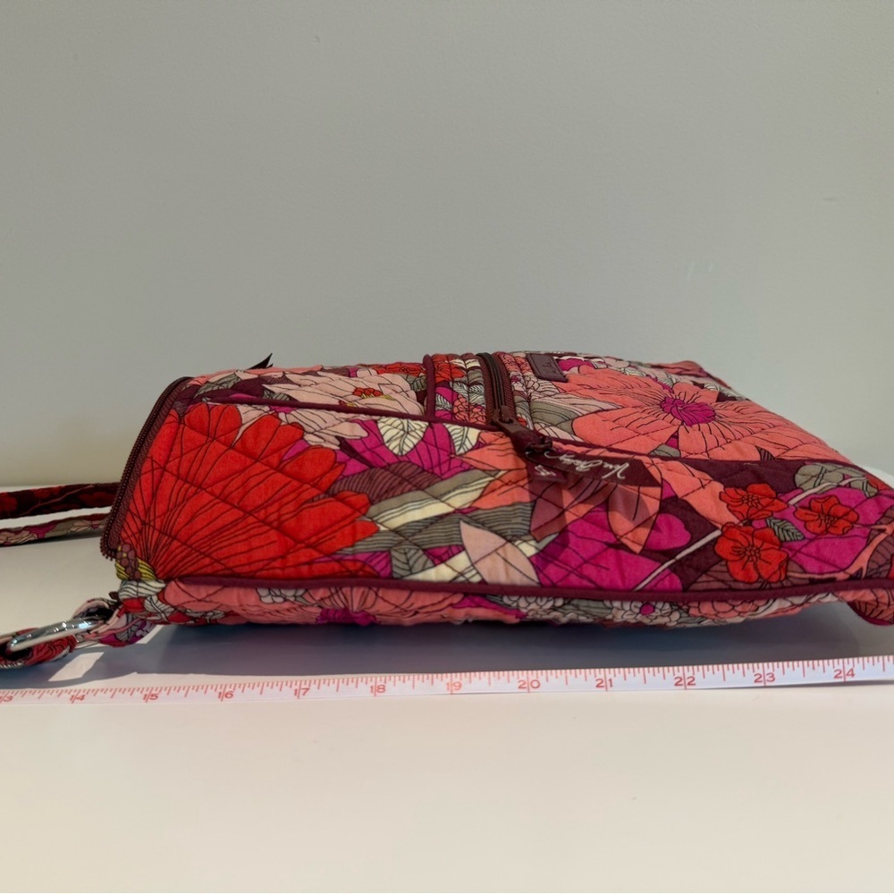 Vera Bradley Pink Red Floral Women's Crossbody Bag w.Adjustable Shoulder Strap - Picture 10 of 14